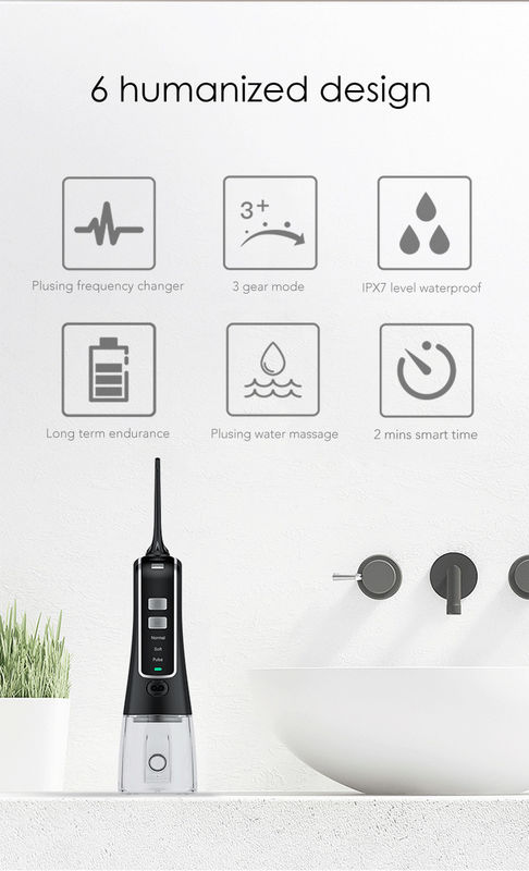 Цистерна с водой Flosser бесшнуровая устная Irrigator 300ml водоустойчивой воды ливня IPX7